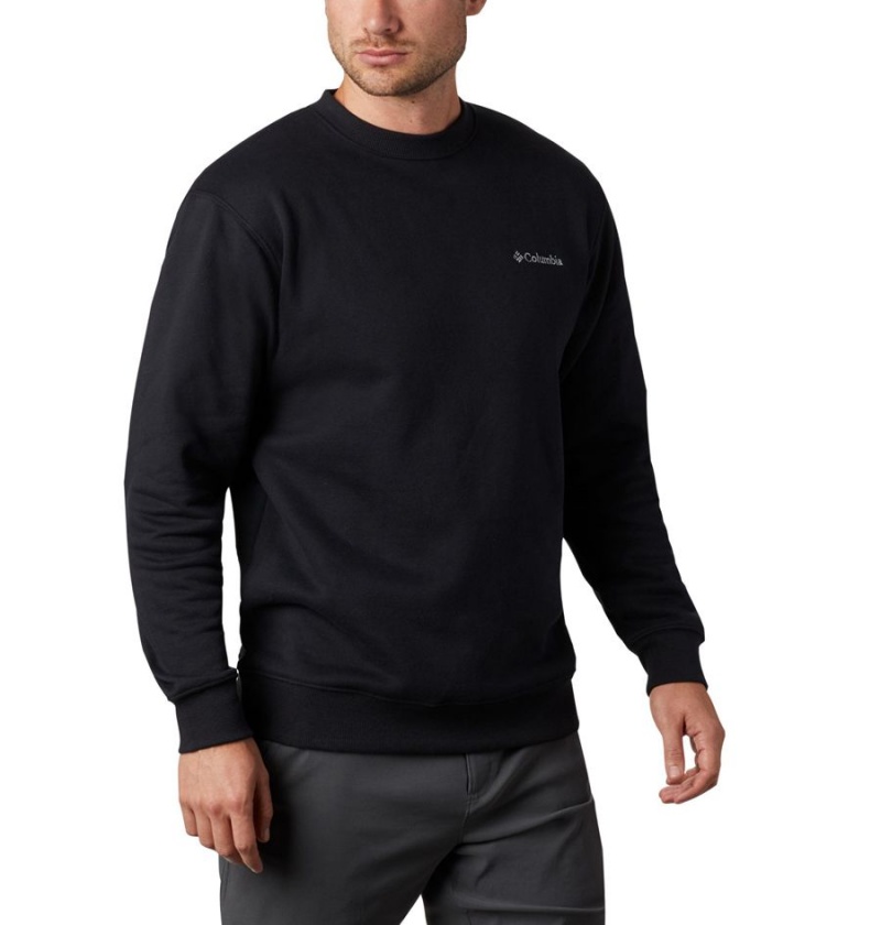 Black Columbia Hart Mountain II Crew Men's Sweatshirt | 34285TVDK