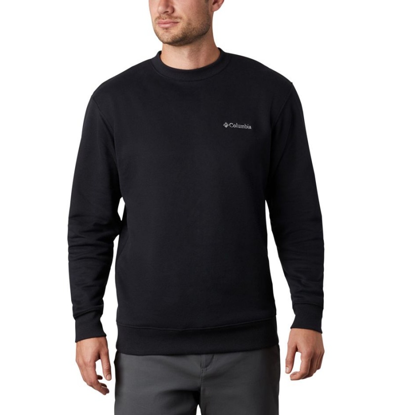 Black Columbia Hart Mountain II Crew Men\'s Sweatshirt | 34285TVDK