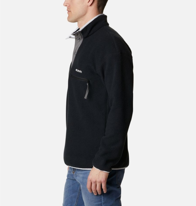 Black Columbia Helvetia Half Snap Fleece Men's Pullover | 59260TRHA