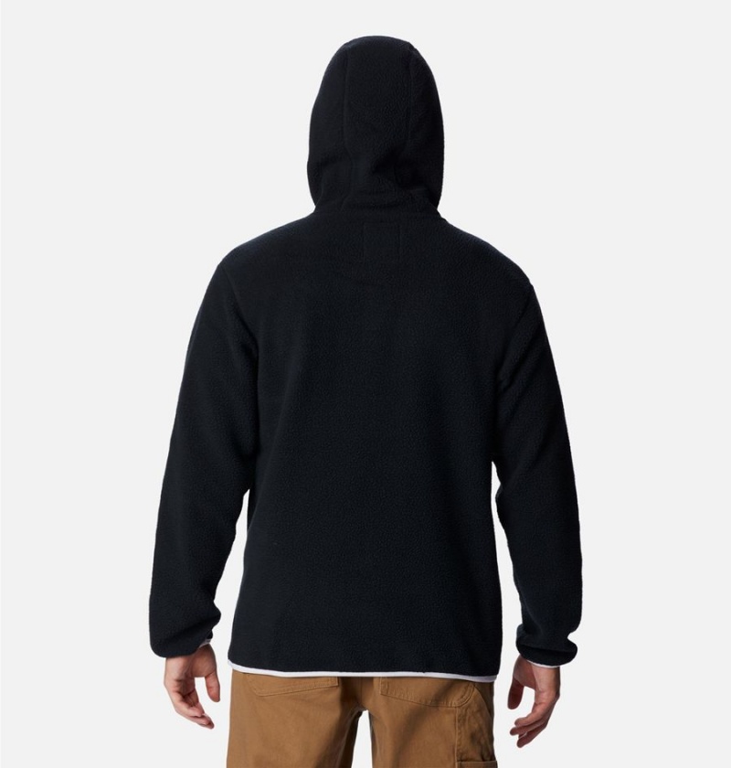 Black Columbia Helvetia Sherpa Fleece Men's Hoodie | 17602OTDF