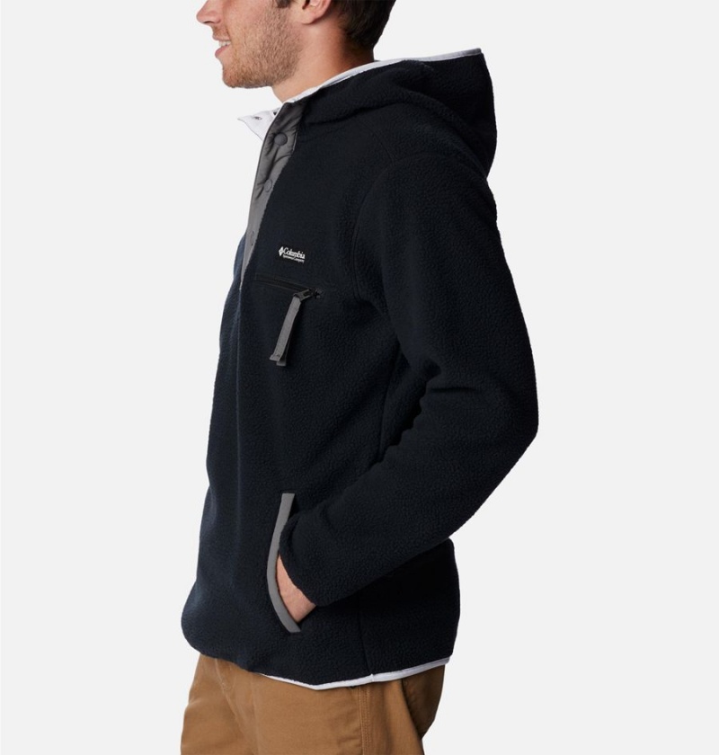 Black Columbia Helvetia Sherpa Fleece Men's Hoodie | 17602OTDF