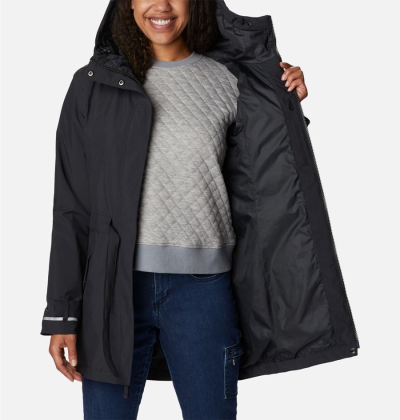 Black Columbia Here and There II Trench Women's Rain Jacket | 50613NXCS