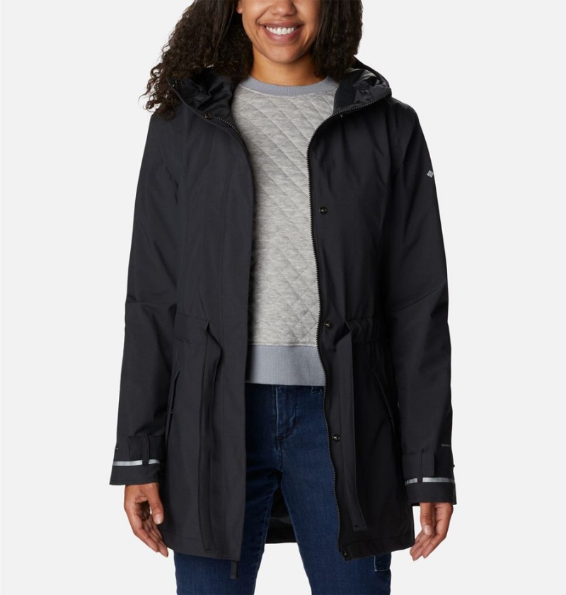 Black Columbia Here and There II Trench Women's Rain Jacket | 50613NXCS