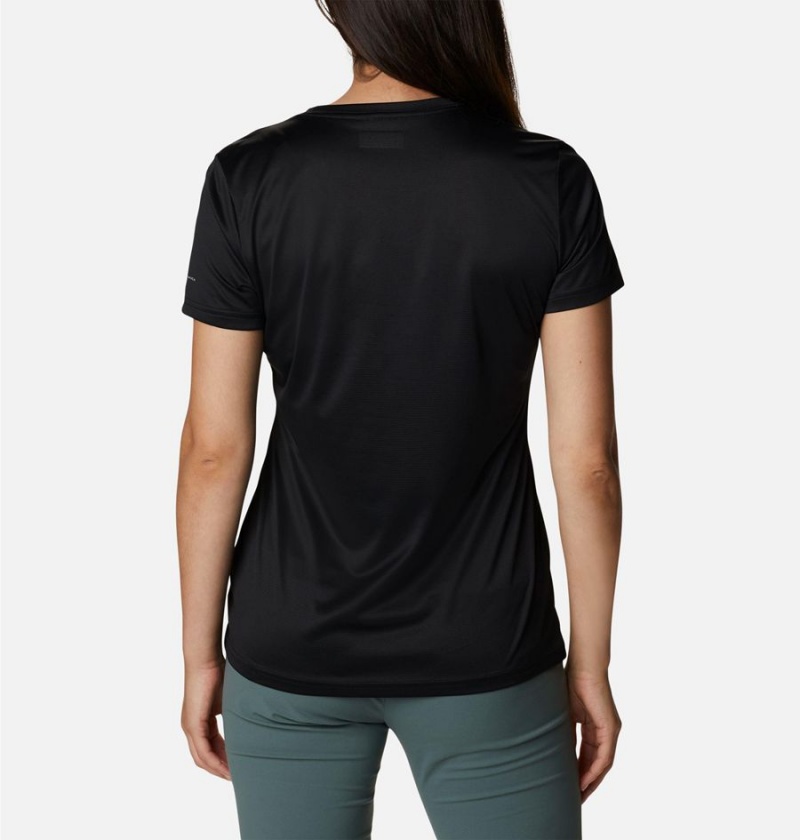 Black Columbia Hike Short Sleeve Crew Women's T-Shirt | 56138CYLR