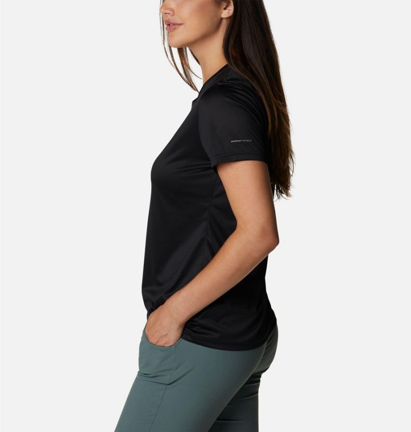 Black Columbia Hike Short Sleeve Crew Women's T-Shirt | 56138CYLR