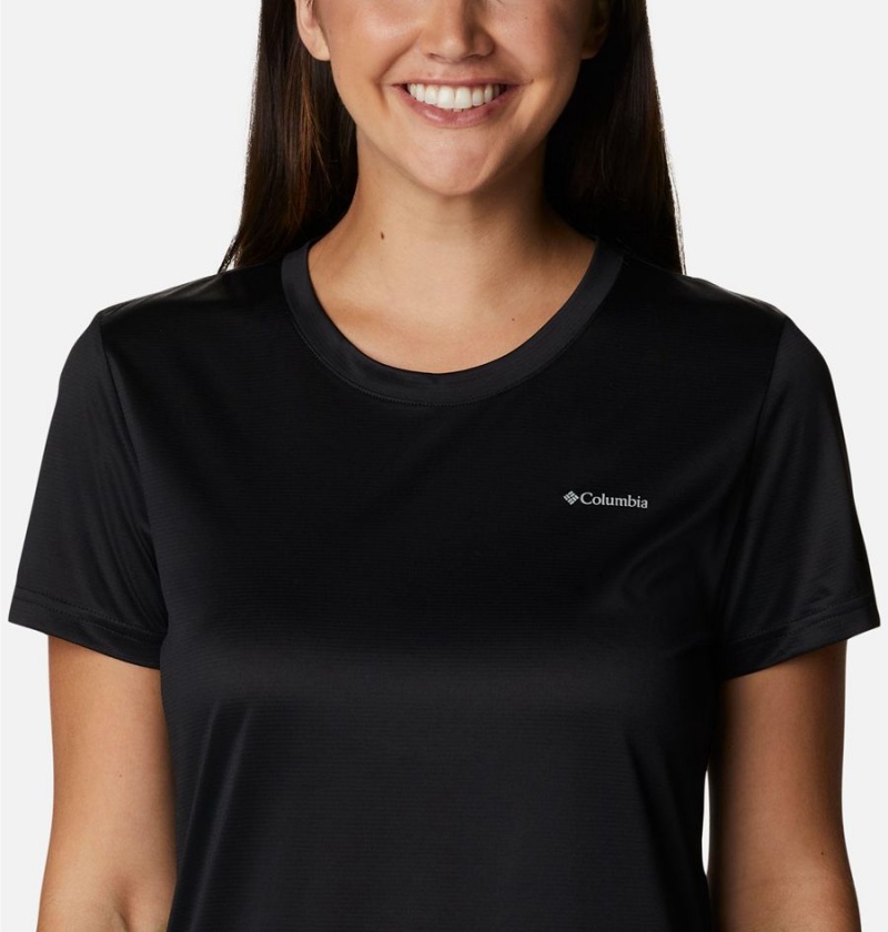 Black Columbia Hike Short Sleeve Crew Women's T-Shirt | 56138CYLR