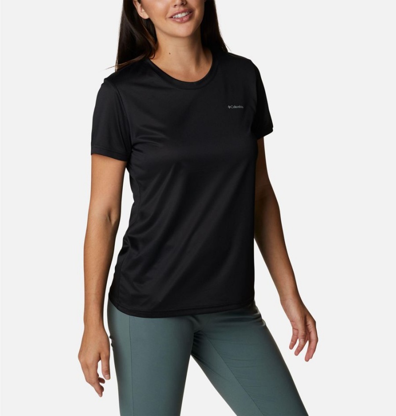 Black Columbia Hike Short Sleeve Crew Women's T-Shirt | 56138CYLR