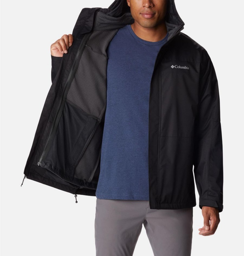 Black Columbia Hikebound Interchange Men's 3 In 1 Jackets | 38502CKPT