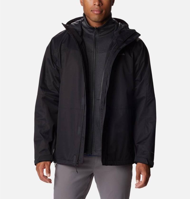 Black Columbia Hikebound Interchange Men's 3 In 1 Jackets | 38502CKPT