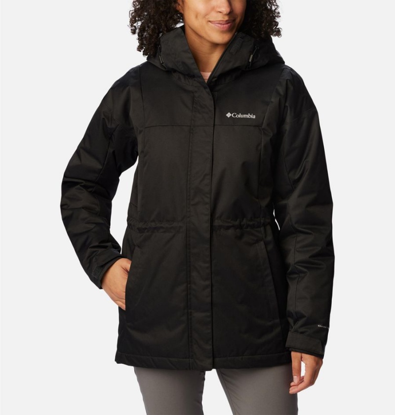 Black Columbia Hikebound Long Insulated Women\'s Puffer Jacket | 82071MFNG