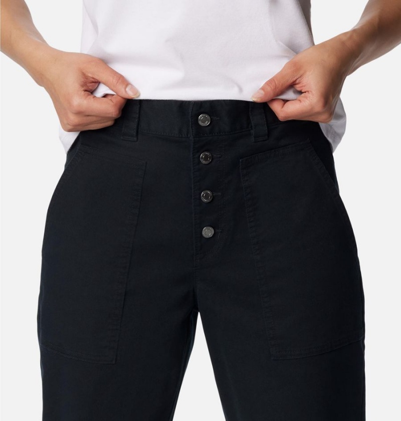 Black Columbia Holly Hideaway Cotton Women's Pants | 71029MTLK