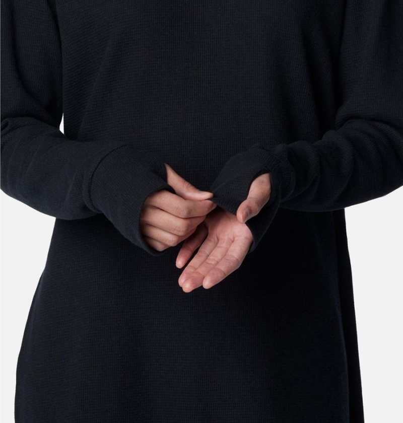 Black Columbia Holly Hideaway Waffle Tunic Women's Pullover | 58047GYFP