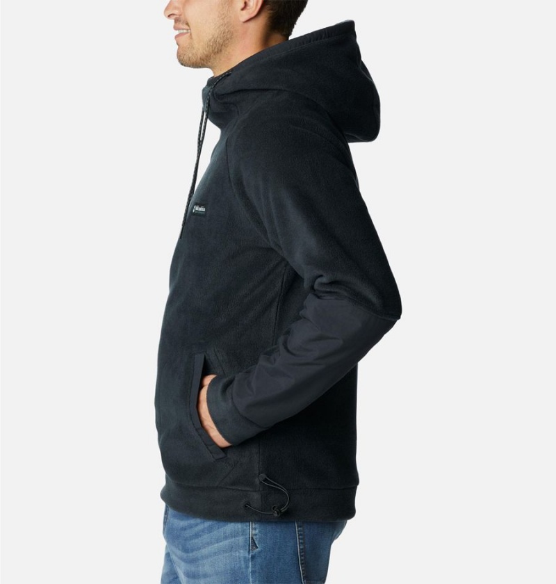 Black Columbia Hunterdon Fleece Men's Hoodie | 29413GQIU