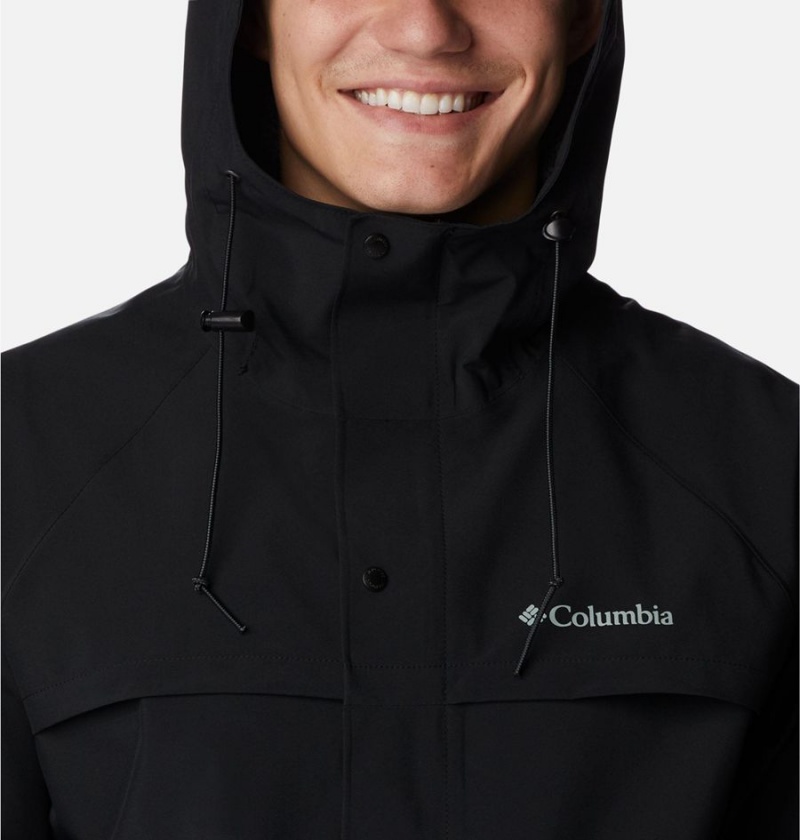 Black Columbia Ibex II Shell Men's Rain Jacket | 45901ESQD