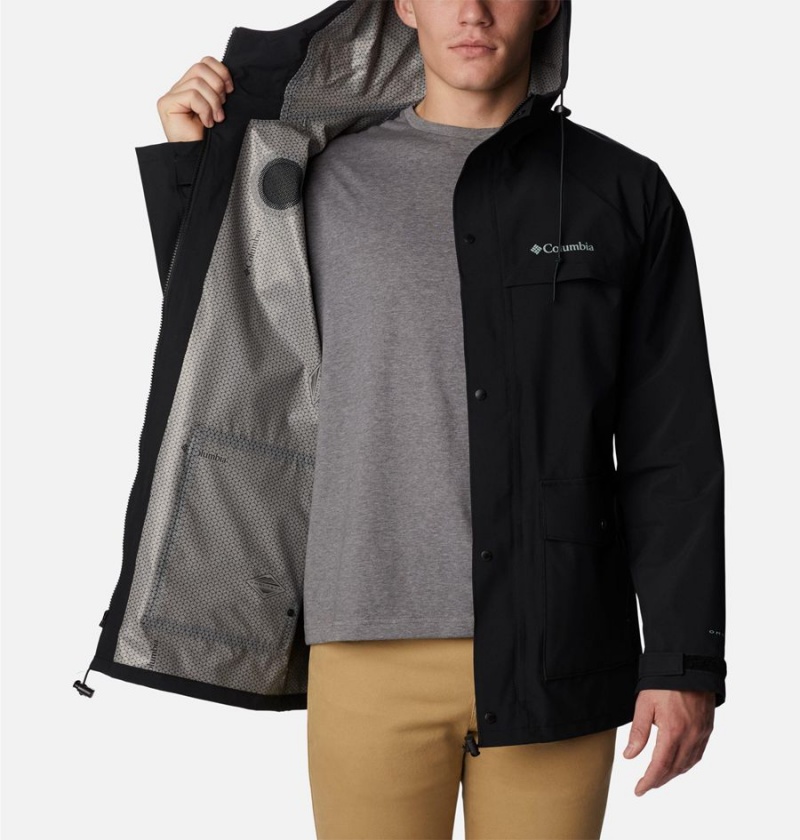 Black Columbia Ibex II Shell Men's Rain Jacket | 45901ESQD