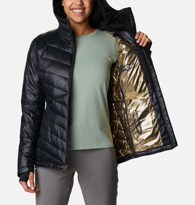 Black Columbia Joy Peak Insulated Hooded Women's Puffer Jacket | 15974DEWC