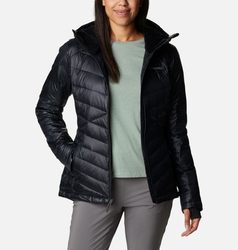 Black Columbia Joy Peak Insulated Hooded Women's Puffer Jacket | 15974DEWC