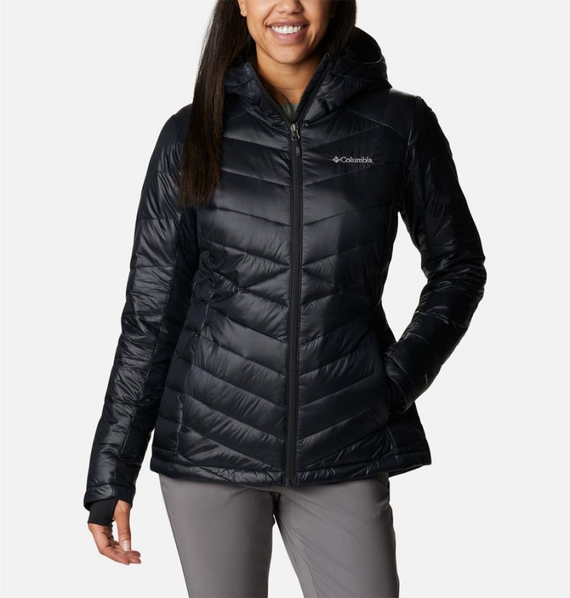 Black Columbia Joy Peak Insulated Hooded Women\'s Puffer Jacket | 15974DEWC