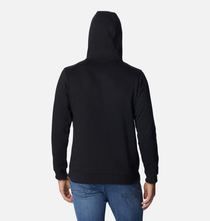 Black Columbia Keyhole Peak Logo Men's Hoodie | 76159LRKA