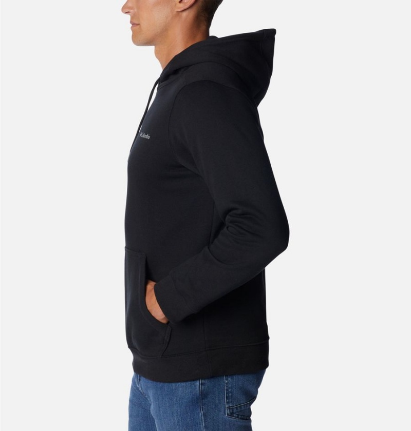 Black Columbia Keyhole Peak Logo Men's Hoodie | 76159LRKA