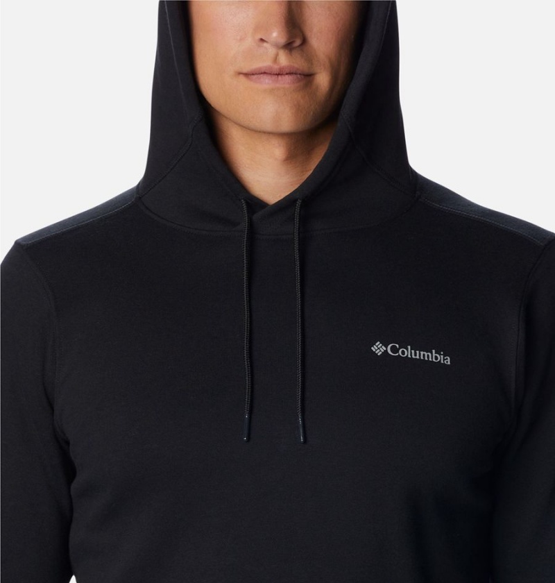 Black Columbia Keyhole Peak Logo Men's Hoodie | 76159LRKA