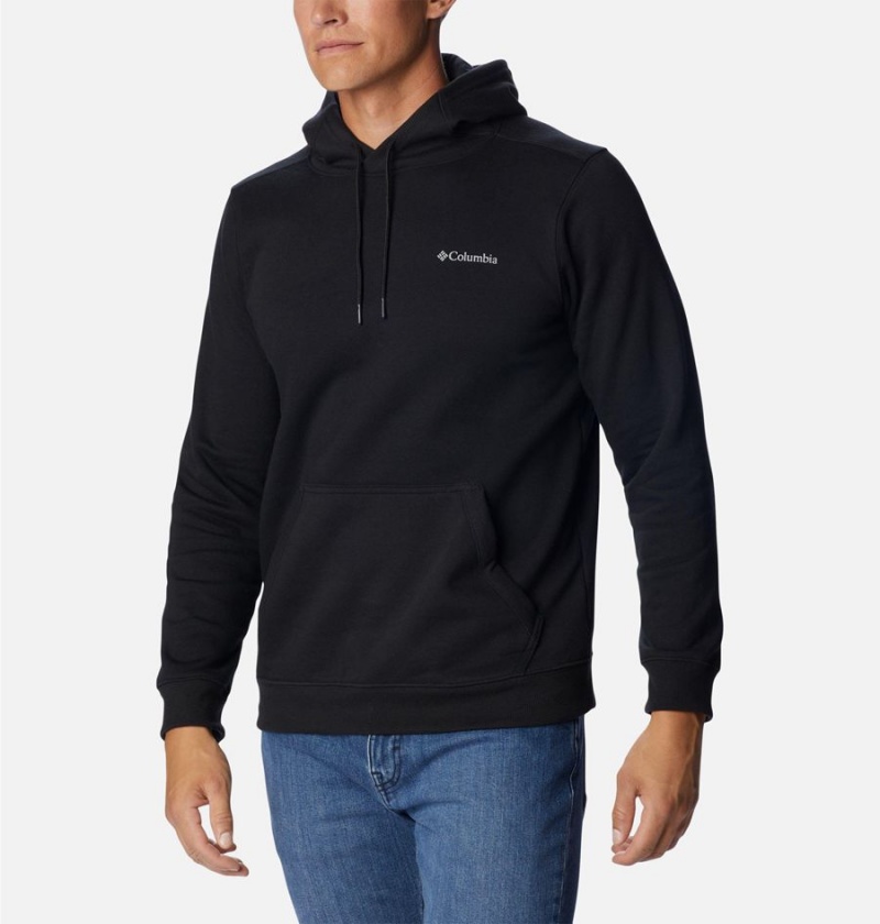 Black Columbia Keyhole Peak Logo Men's Hoodie | 76159LRKA