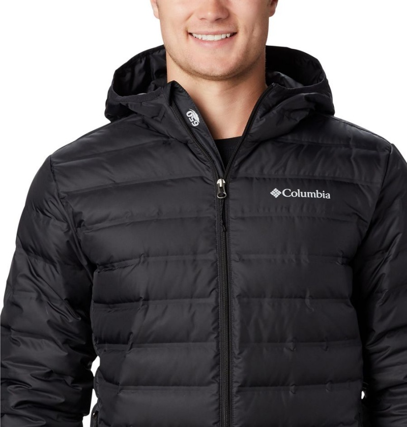 Black Columbia Lake 22 Hooded Insulated Men's Puffer Jacket | 18947PCSR