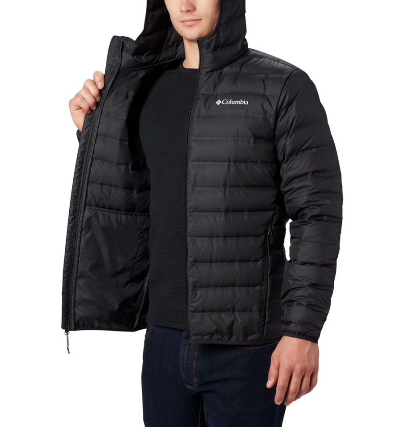 Black Columbia Lake 22 Hooded Insulated Men's Puffer Jacket | 18947PCSR