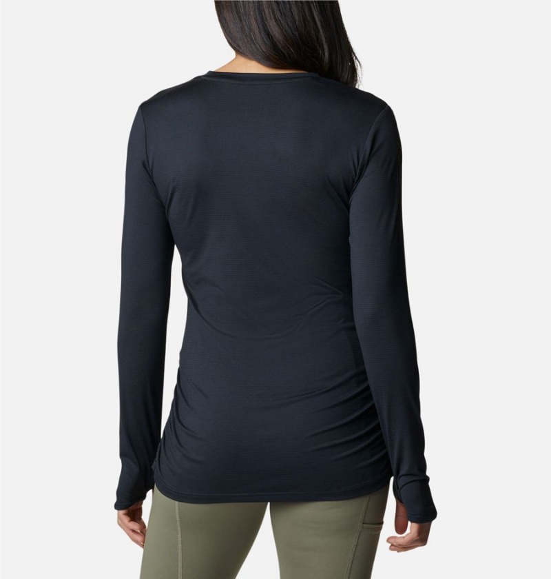 Black Columbia Leslie Falls Long Sleeve Women's T-Shirt | 97621LHWZ