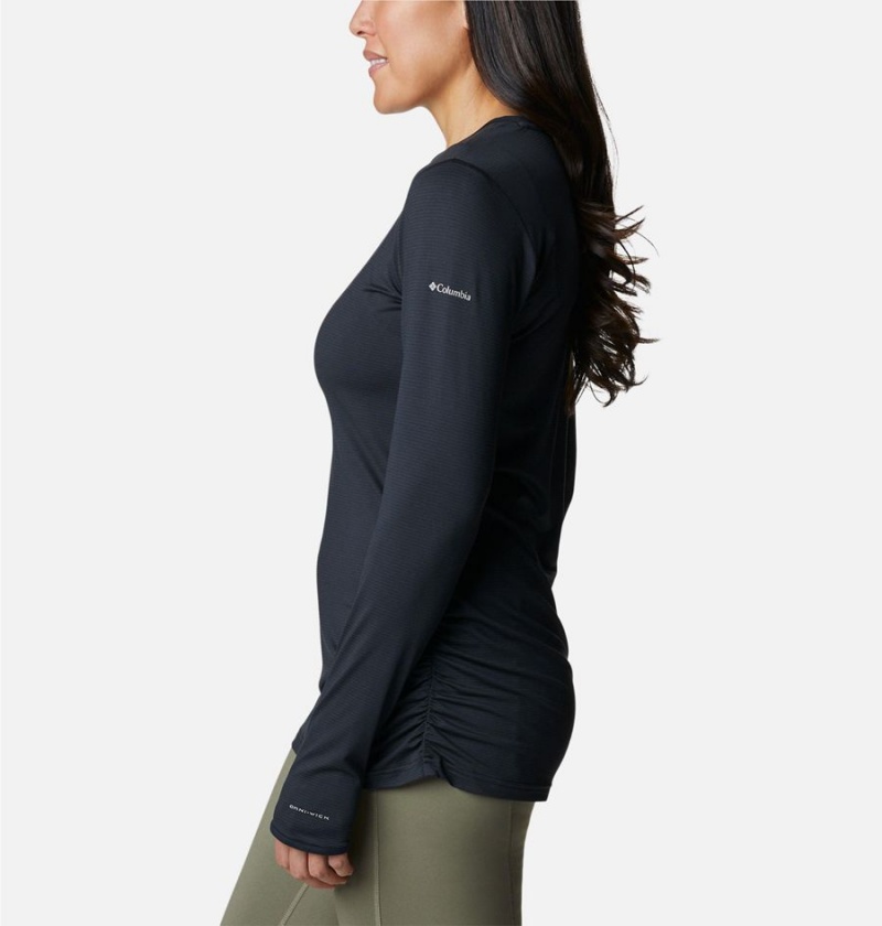 Black Columbia Leslie Falls Long Sleeve Women's T-Shirt | 97621LHWZ