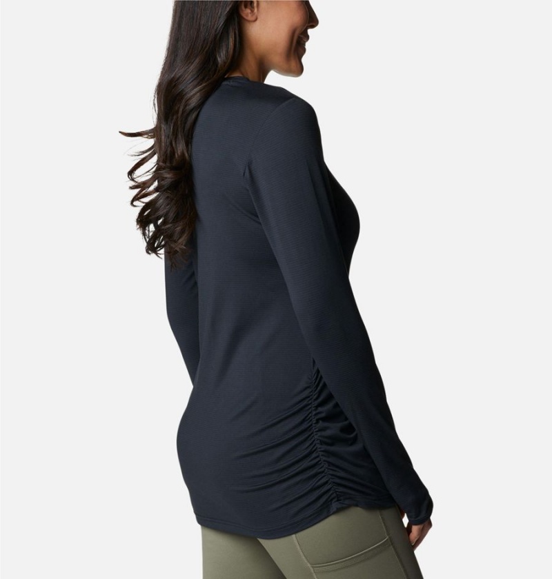 Black Columbia Leslie Falls Long Sleeve Women's T-Shirt | 97621LHWZ