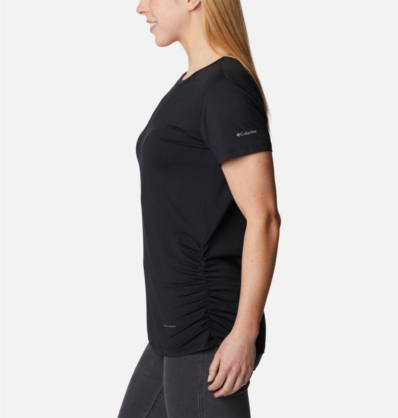 Black Columbia Leslie Falls Short Sleeve Women's T-Shirt | 18902MAXE