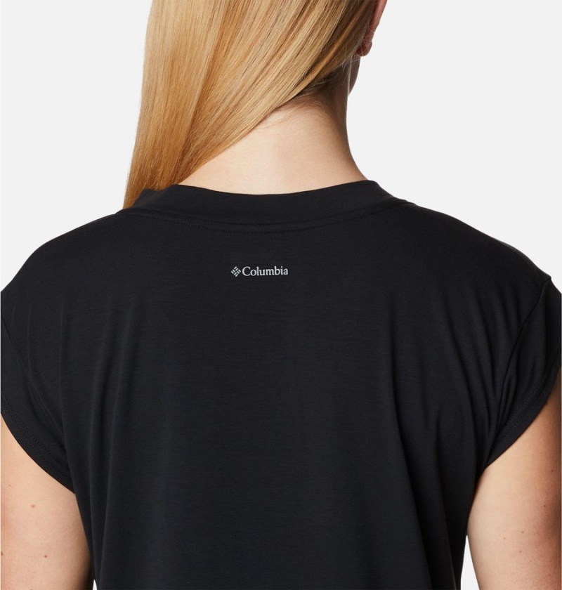 Black Columbia Leslie Falls Short Sleeve Women's T-Shirt | 18902MAXE