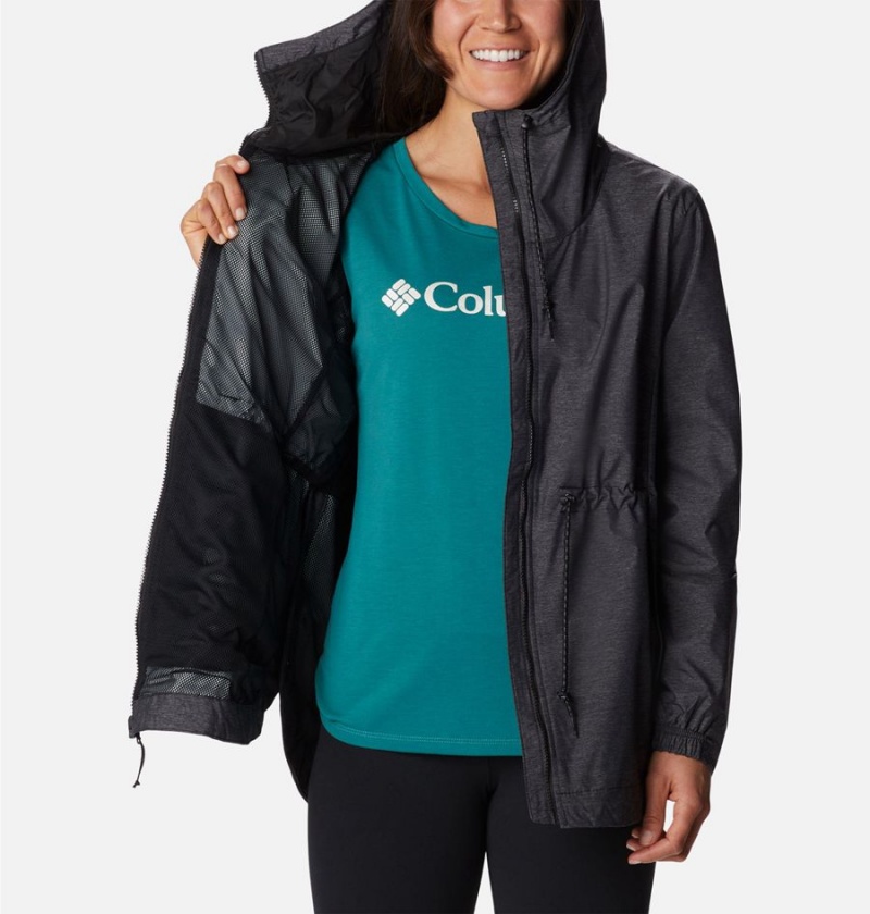 Black Columbia Lillian Ridge Shell Women's Rain Jacket | 75869JZCM