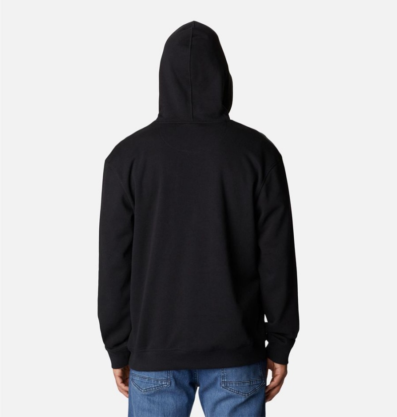 Black Columbia Lodge French Terry II Men's Hoodie | 02184EFKN