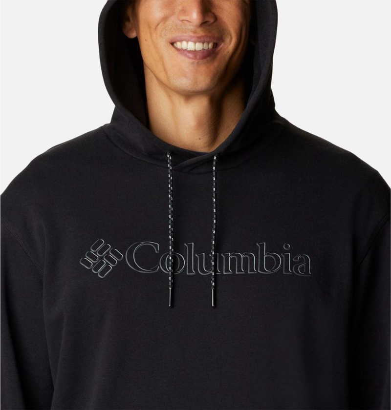 Black Columbia Lodge French Terry II Men's Hoodie | 02184EFKN