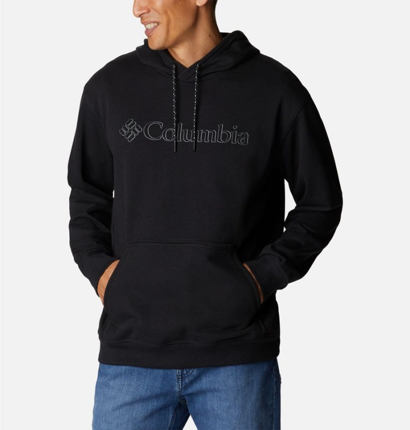 Black Columbia Lodge French Terry II Men's Hoodie | 02184EFKN