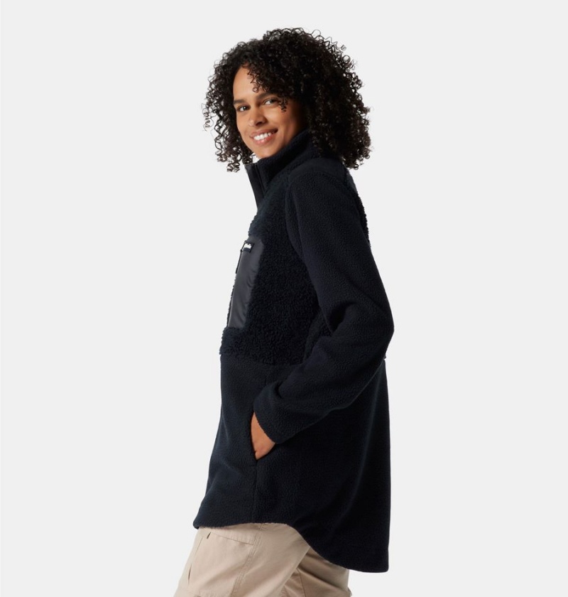 Black Columbia Lodge Sherpa Full Zip Women's Fleece Jacket | 02186MHVC