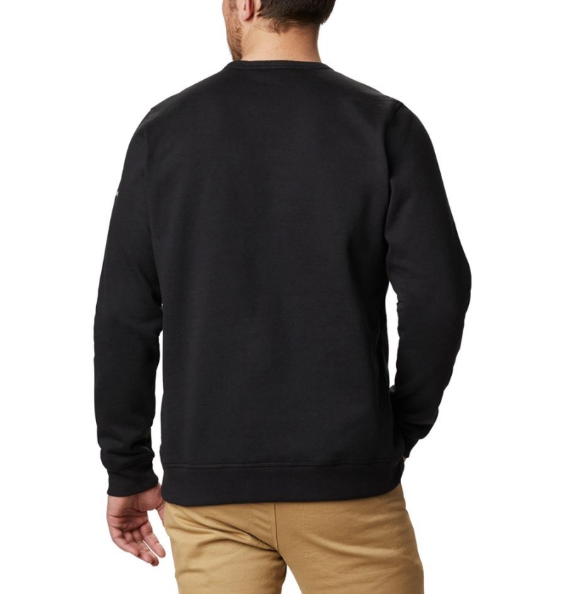 Black Columbia Logo Fleece Crew Men's Pullover | 46523TYBI