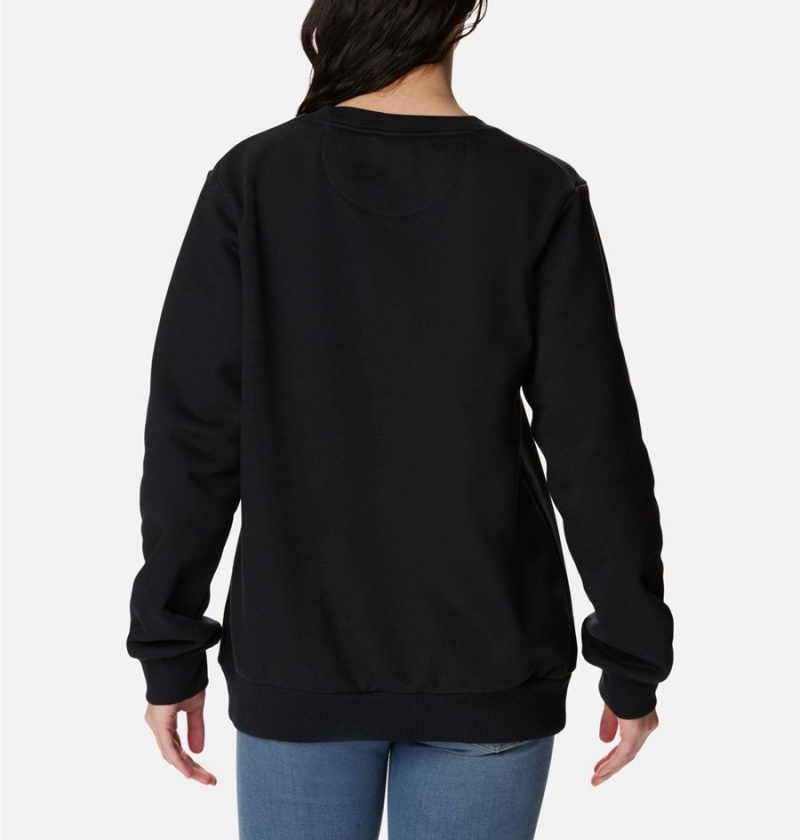 Black Columbia Marble Canyon Crew Sweatshirt Women's Pullover | 06492WONQ