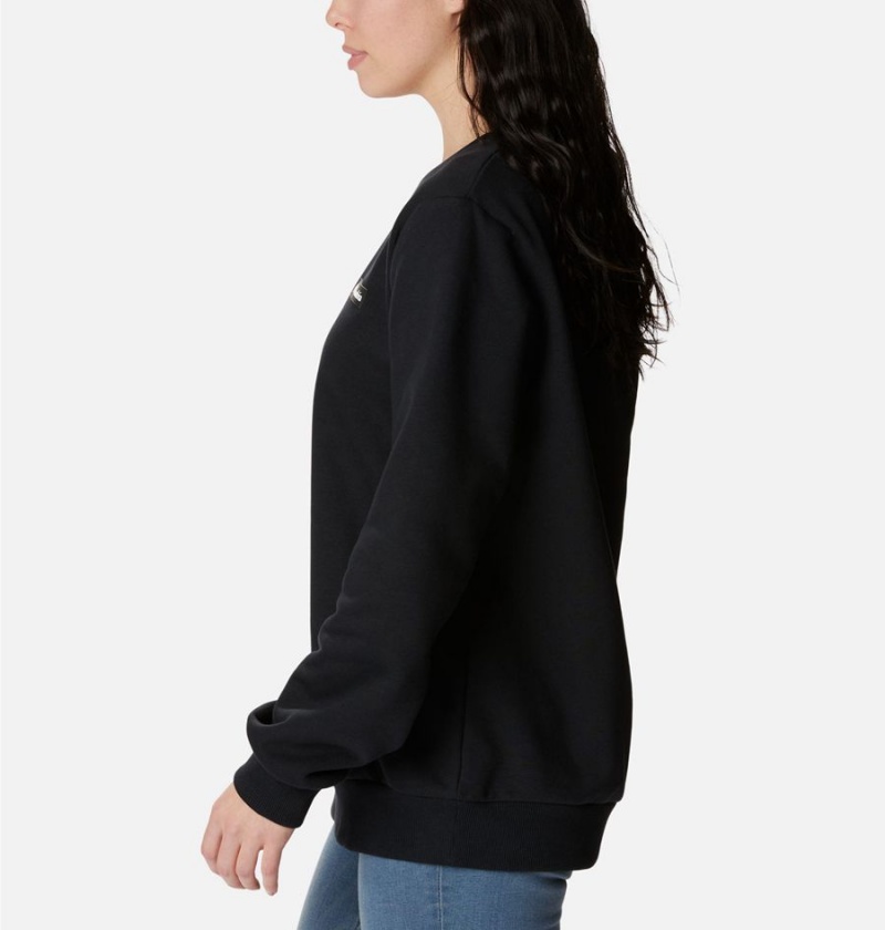 Black Columbia Marble Canyon Crew Sweatshirt Women's Pullover | 06492WONQ