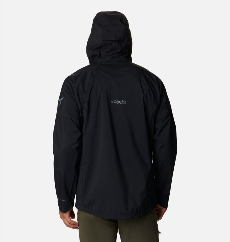 Black Columbia Mazama Trail Shell Men's Rain Jacket | 51802CNPM