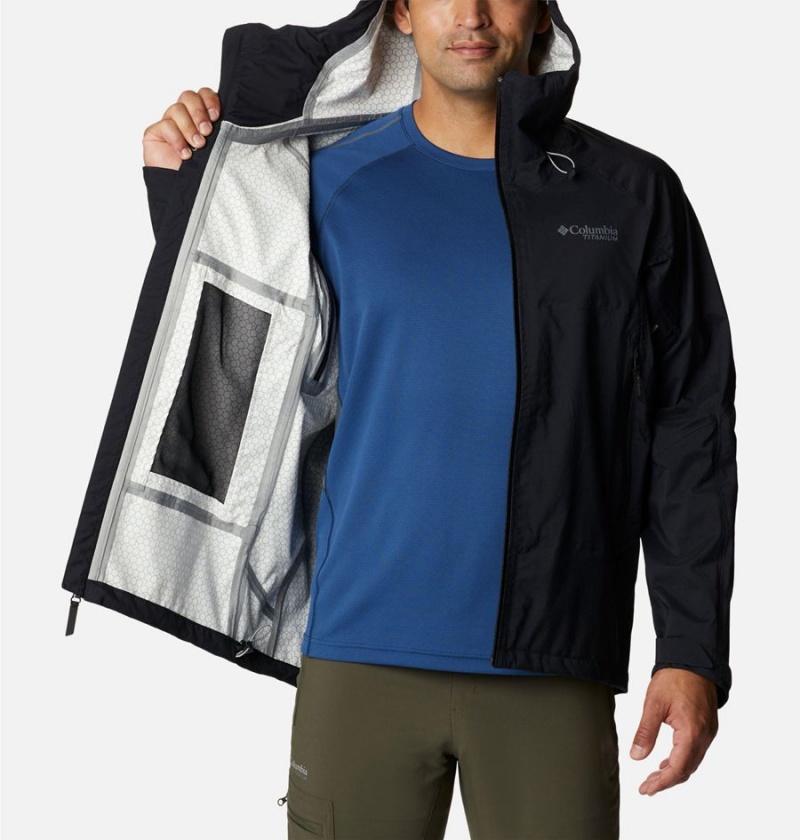 Black Columbia Mazama Trail Shell Men's Rain Jacket | 51802CNPM