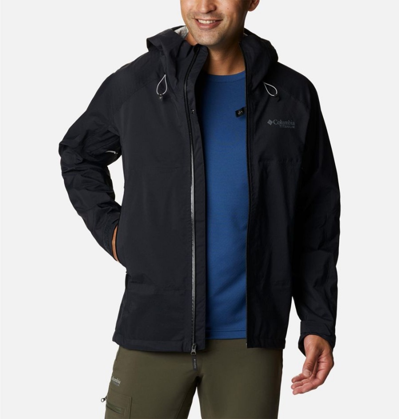 Black Columbia Mazama Trail Shell Men's Rain Jacket | 51802CNPM