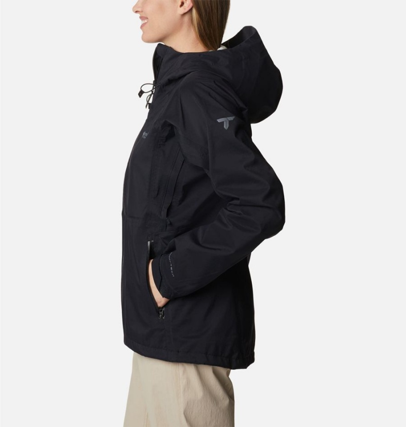 Black Columbia Mazama Trail Shell Women's Rain Jacket | 73465OVLY