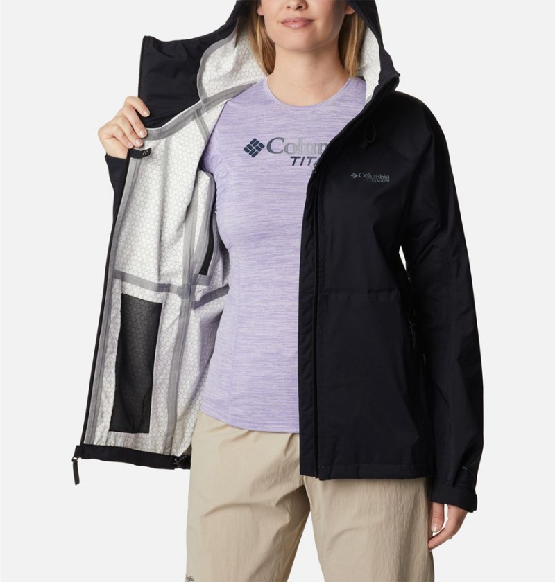 Black Columbia Mazama Trail Shell Women's Rain Jacket | 73465OVLY