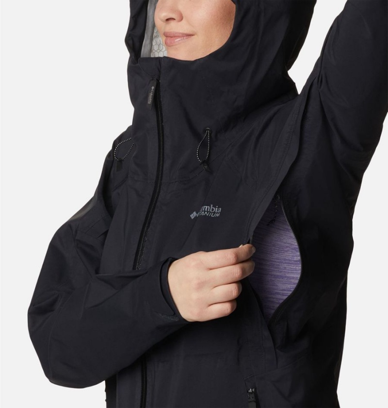 Black Columbia Mazama Trail Shell Women's Rain Jacket | 73465OVLY