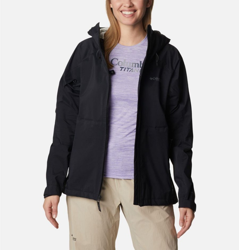 Black Columbia Mazama Trail Shell Women's Rain Jacket | 73465OVLY