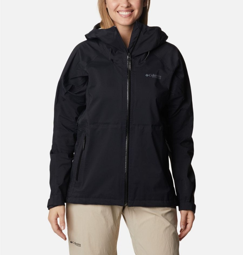 Black Columbia Mazama Trail Shell Women\'s Rain Jacket | 73465OVLY