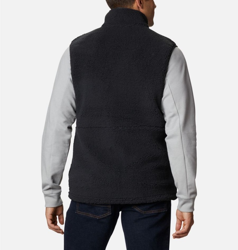 Black Columbia Mountainside Sherpa Fleece Men's Vest | 18369AKRC